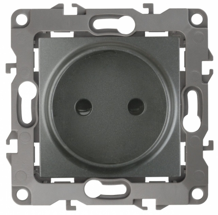 Розетка ЭРА 12 2P 16A 250V 12-2105-12 в стиле Хай-тек, цвет графит
