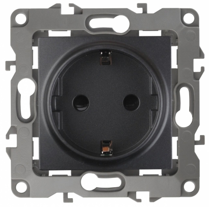 Розетка ЭРА 12 2P E Schuko 16A 250V 12-2101-05 в стиле Хай-тек