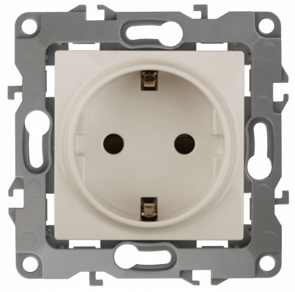 Розетка ЭРА 12 2P E Schuko со шторками 16A 250V 12-2102-02 в современном стиле