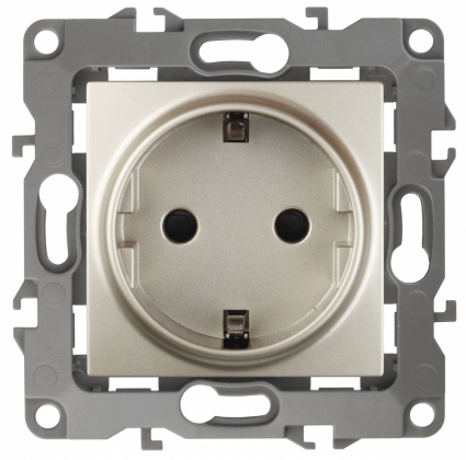 Розетка ЭРА 12 2P E Schuko со шторками 16A 250V 12-2102-04 в стиле модерн