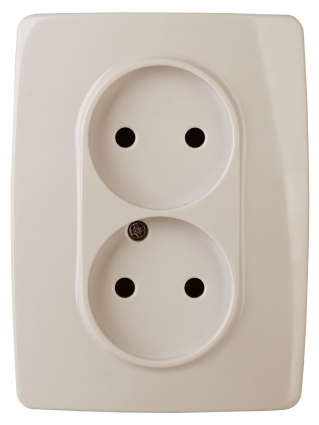 Розетка ЭРА 12 2x2P 16A 250V 12-2107-02 в современном стиле