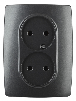 Розетка ЭРА 12 2x2P 16A 250V 12-2107-05 в стиле Хай-тек