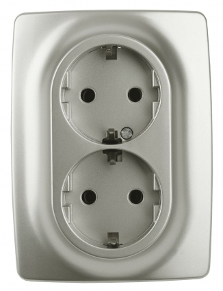 Розетка ЭРА 12 2x2P E Schuko 16A 250V 12-2106-15 в стиле модерн