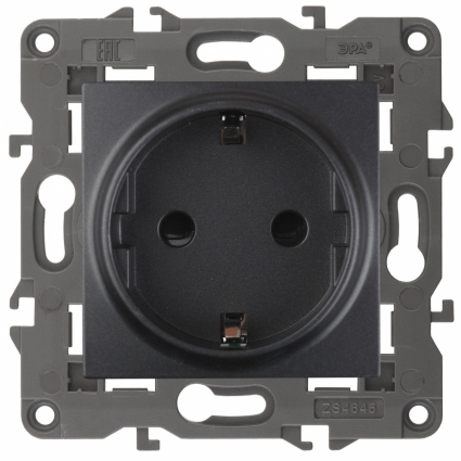 Розетка ЭРА Elegance 2P E Schuko 16A 250V 14-2101-05 в стиле Хай-тек