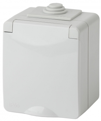Розетка ЭРА Эксперт 2P E IP65 16A 250V 11-2601-03 в современном стиле, цвет серый