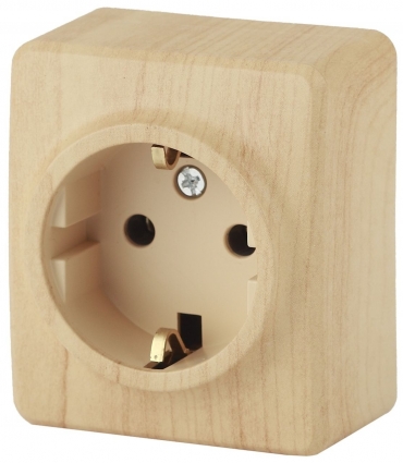 Розетка ЭРА Эксперт 2P E Schuko 16A 250V 11-2203-11 в стиле кантри, цвет бежевый