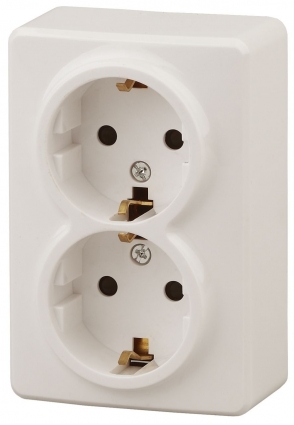 Розетка ЭРА Эксперт 2х2P E Schuko 16A 250V 11-2205-02 в современном стиле
