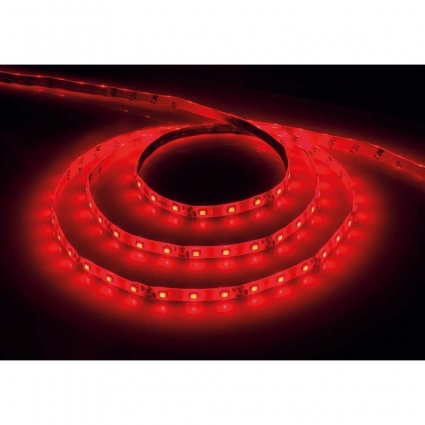Светодиодная влагозащищенная лента Feron 4,8W/m 60LED/m 2835SMD красный 5M LS604 27676, цвет красный, мощность 24 Вт