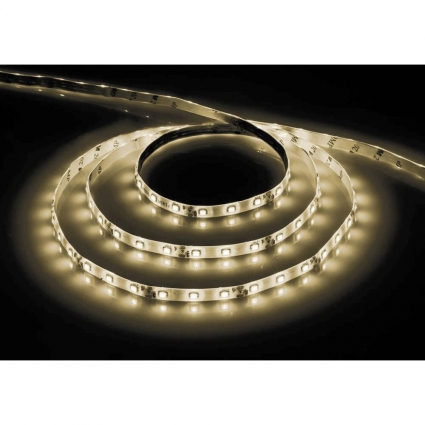 Светодиодная влагозащищенная лента Feron 4,8W/m 60LED/m 2835SMD теплый белый 5M LS604 27640, цвет белый, мощность 24 Вт