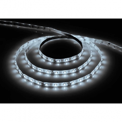 Светодиодная лента Feron 14,4W/m 60LED/m 5050SMD холодный белый 5M LS606 27644, цвет белый, мощность 72 Вт