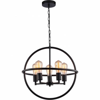 Подвесная люстра Toplight Alayna TL1188H-05BK цвет черный, мощность 200 Вт