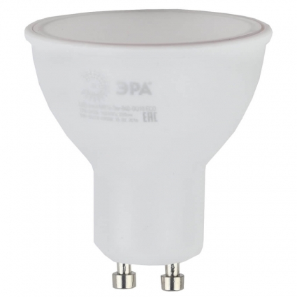 Лампа светодиодная ЭРА GU10 5W 2700K матовая ECO LED MR16-5W-827-GU10