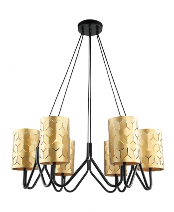 Подвесная люстра Lumien Hall Нерей 4001/6P-BK-GD цвет золотой, мощность 360 Вт