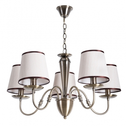 Подвесная люстра Arte Lamp Fiona A3227LM-5AB цвет бежевый, мощность 200 Вт