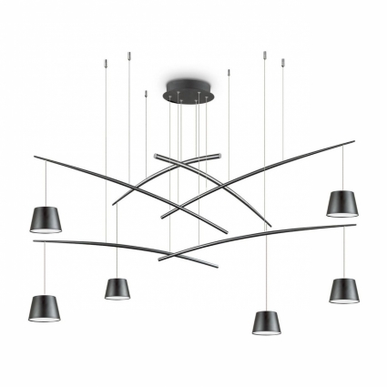 Подвесная люстра Ideal Lux Fish SP6 Nero цвет черный, мощность 36 Вт