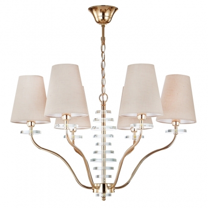 Подвесная люстра Crystal Lux ARMANDO SP6 GOLD цвет бежевый, мощность 360 Вт