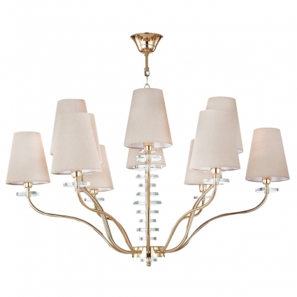 Подвесная люстра Crystal Lux ARMANDO SP6+6 GOLD цвет бежевый, мощность 720 Вт