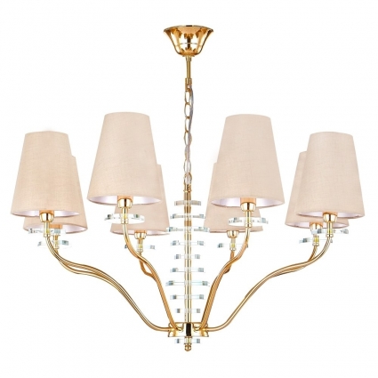 Подвесная люстра Crystal Lux ARMANDO SP8 GOLD цвет бежевый, мощность 480 Вт