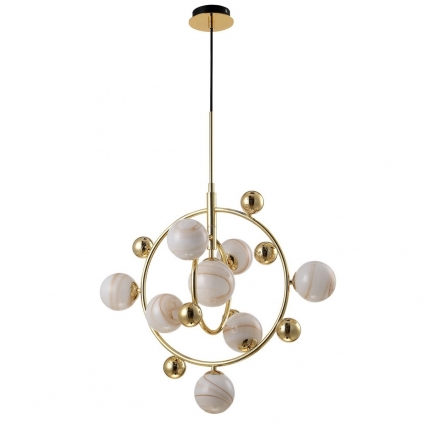 Подвесная люстра Crystal Lux Salvadore SP8V Gold цвет белый, мощность 480 Вт