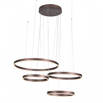 Подвесная светодиодная люстра ST Luce Onze SL944.403.04 цвет коричневый, мощность 73 Вт