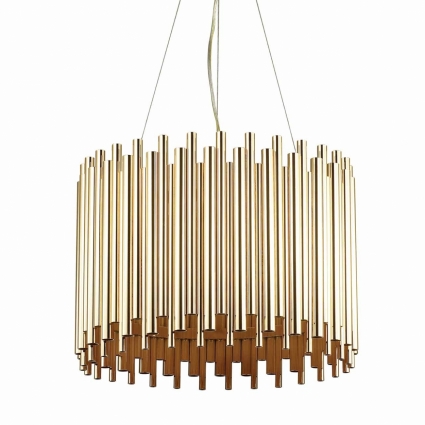 Подвесной светильник Ideal Lux Pan SP5 цвет золотой, мощность 300 Вт