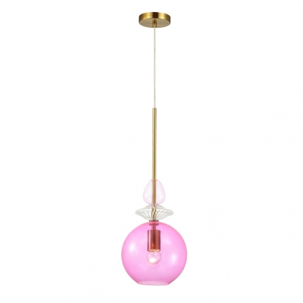 Подвесной светильник Odeon Light Bella 4649/1 цвет розовый, мощность 60 Вт