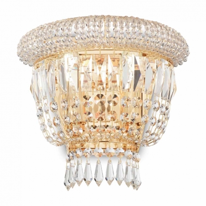 Настенный светильник Ideal Lux Dubai AP2 Ottone цвет золотой, мощность 80 Вт