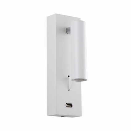 Настенный светильник Crystal Lux CLT 210W USB WH цвет белый, мощность 3 Вт