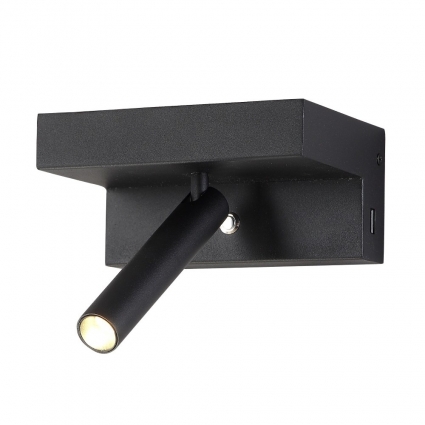 Настенный светильник Crystal Lux CLT 228W USB BL цвет черный, мощность 6 Вт