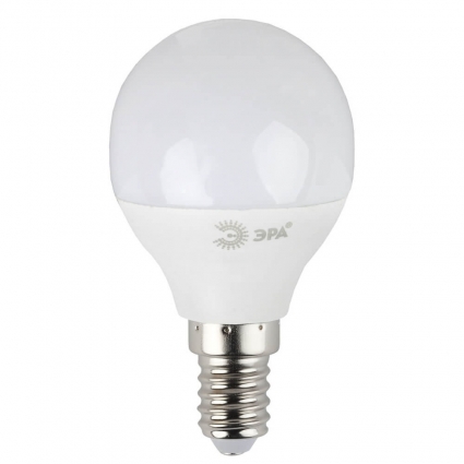 Лампа светодиодная ЭРА E14 7W 2700K матовая LED P45-7W-827-E14