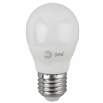 Лампа светодиодная ЭРА E27 5W 4000K матовая LED P45-11W-840-E27