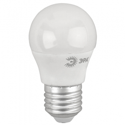 Лампа светодиодная ЭРА E27 8W 4000K матовая ECO LED P45-8W-840-E27