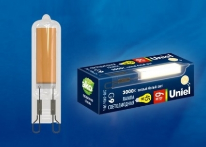 Лампа светодиодная (UL-00005057) Uniel G9 6W 3000K прозрачная LED-JCD-6W/3000K/G9/CL GLZ08TR цвет прозрачный