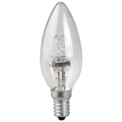 Лампа галогенная ЭРА E27 42W 2700K прозрачная HAL-B35-42W-230V-E14-CL