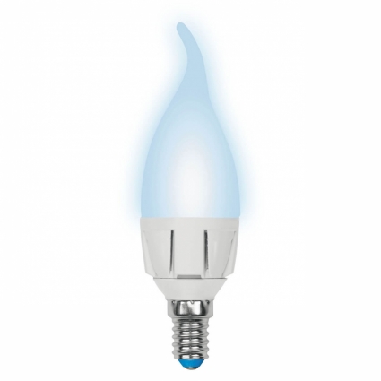 Лампа светодиодная диммируемая (UL-00004298) Uniel E14 7W 4000K матовая LED-CW37 7W/4000K/E14/FR/DIM PLP01WH цвет белый
