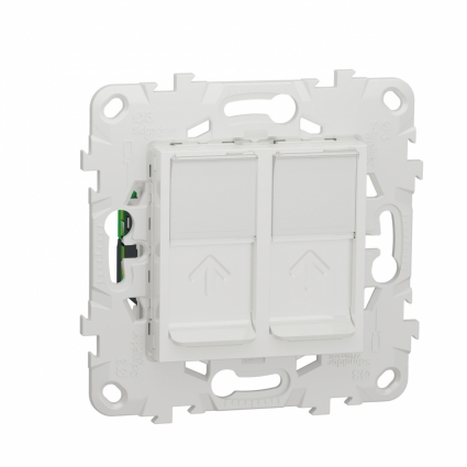 Розетка компьютерная RJ45X2 Schneider Electric Unica New Cat. 6 UTP NU542418 цвет белый