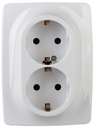 Розетка ЭРА 12 2x2P E Schuko 16A 250V 12-2006-01 цвет белый