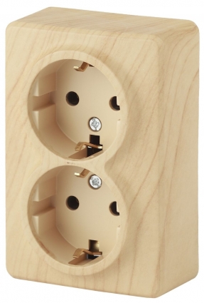 Розетка ЭРА Эксперт 2х2P E Schuko 16A 250V 11-2205-11 цвет бежевый