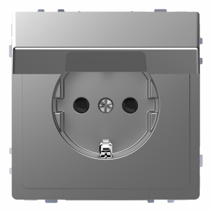 Розетка Schneider Electric Merten D-Life 16A с/з и крышкой MTN2310-6036 цвет серый