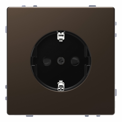 Розетка Schneider Electric Merten D-Life 16A с/з и шторками MTN2300-6052 цвет коричневый