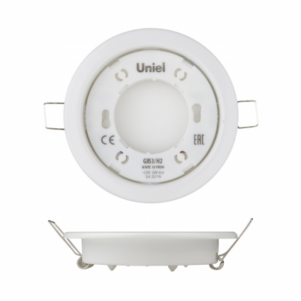 Встраиваемый светильник (UL-00005051) Uniel GX53/H2 White 10 Prom цвет белый, мощность 20 Вт