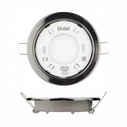 Встраиваемый светильник (UL-00005055) Uniel GX53/H2 Black Chrome 10 Prom цвет черный, мощность 20 Вт