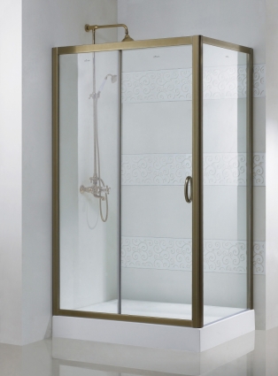 Душевой уголок Cezares Modena AH1 120/90 C Br L прямоугольный, двери раздвижные