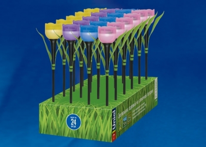 Светильник на солнечных батареях (UL-00004275) Uniel Promo USL-C-651/PT305 Tulip Set 24 цвет фиолетовый, мощность 0.06 Вт