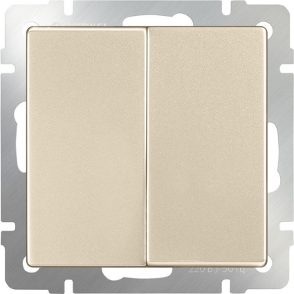 Werkel Выключатель двухклавишный проходной шампань WL11-SW-2G-2W 4690389124648 цвет бежевый