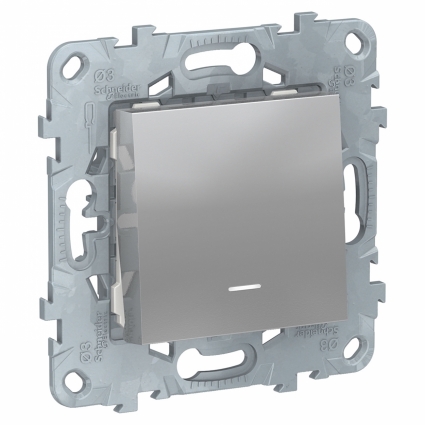 Выключатель одноклавишный Schneider Electric Unica New NU520630N цвет серый