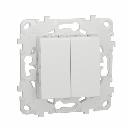 Переключатель двухклавишный перекрестный Schneider Electric Unica New NU521518 цвет белый