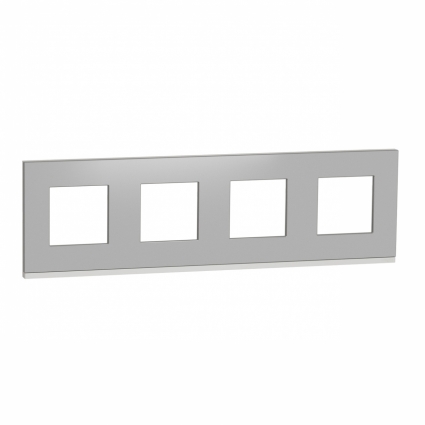 Рамка 4-постовая Schneider Electric Unica New NU600880 цвет серый