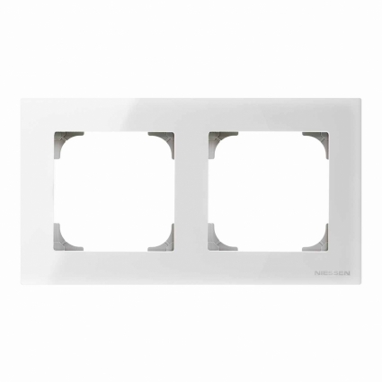 Рамка 2-постовая ABB Sky стекло белое 2CLA857200A3001 цвет белый