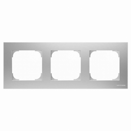 Рамка 3-постовая ABB Sky серебристый алюминий 2CLA857300A1301 цвет серебро